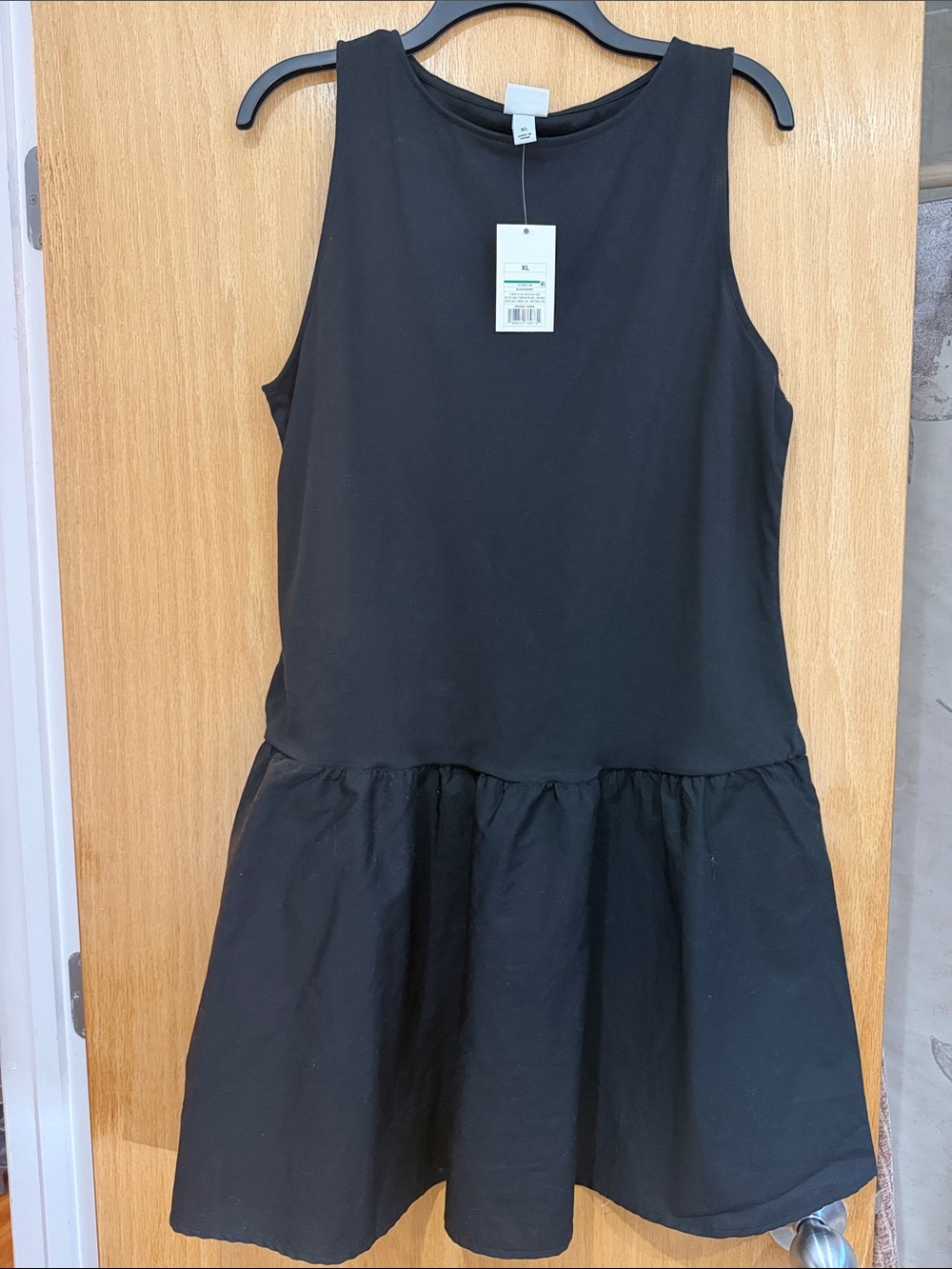 a new day Black Sleeveless Drop-Waist Mini Dress